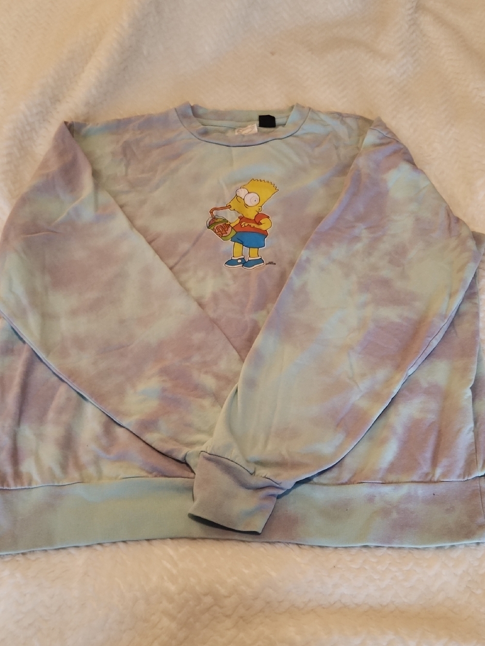 The Simpson's Bart Tie Dye Long Sleeve Sweat Shirt Men's Size L